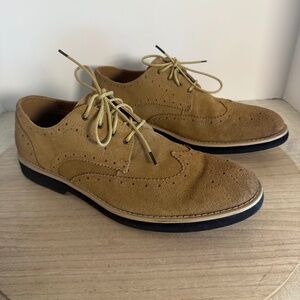 Marc Anthony Men’s Suede Wingtip Oxford Shoes Tan Brown Size 13 M Leather